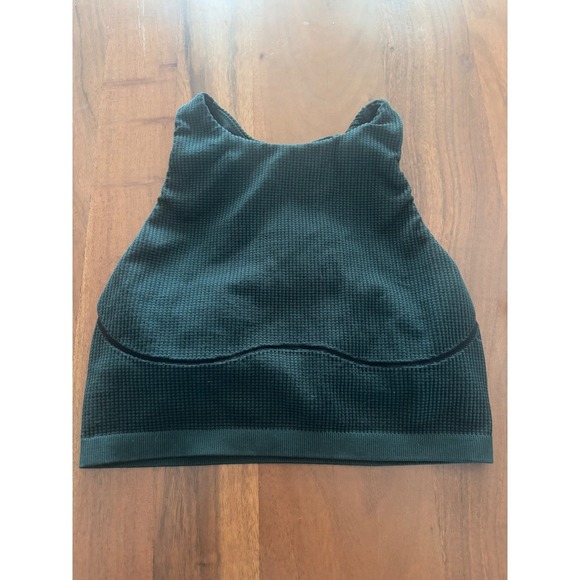 Aerie Offline Sports Bra Set 2 Gray Coffee Run Dark Green Seamless Waffle Small - Picture 11 of 12